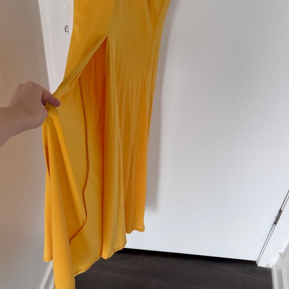 Cameo Mustard Yellow Maxi Dress with slit - Picture 2 of 4